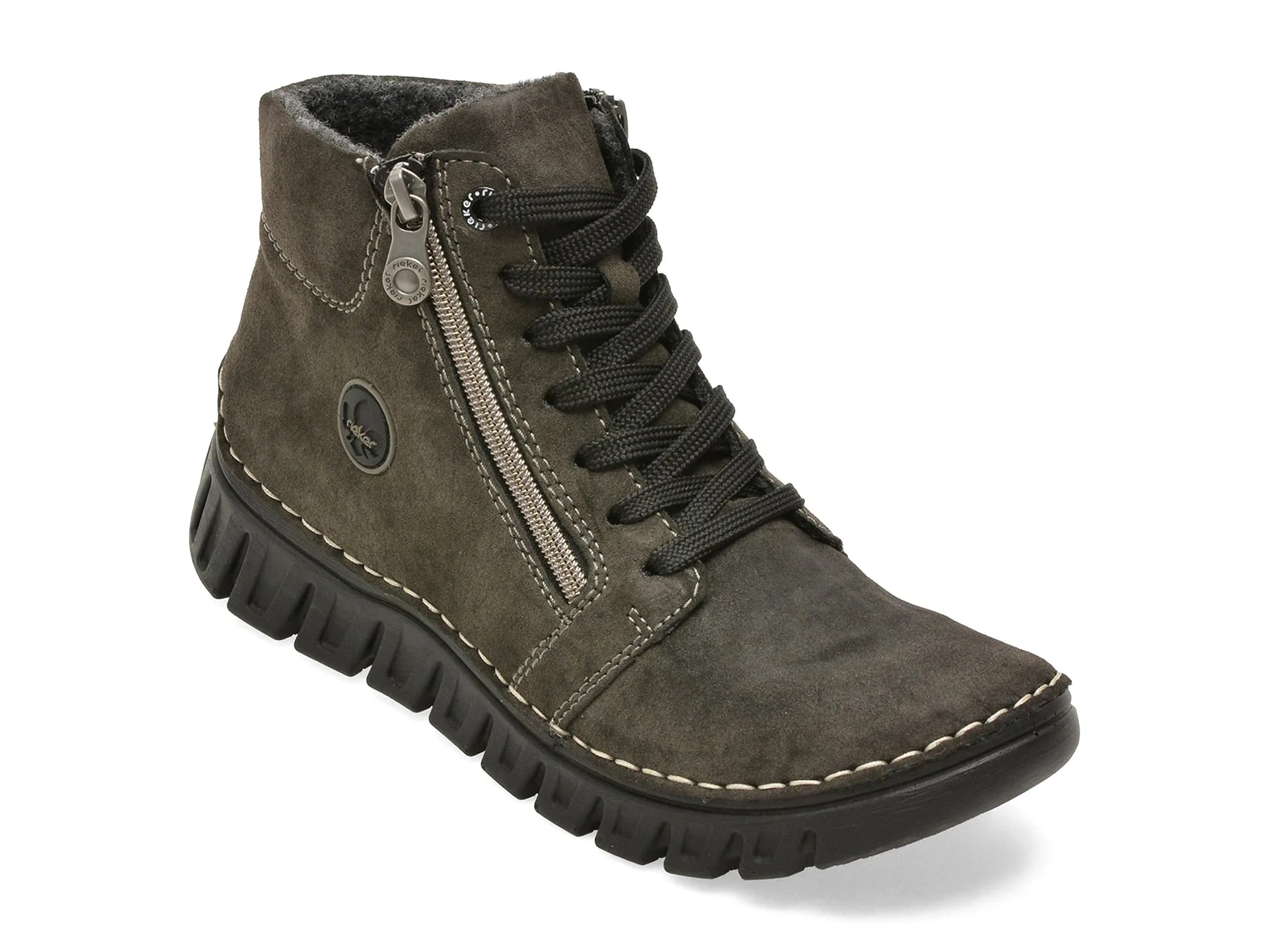 Ghete RIEKER gri, 57502, din piele ecologica 1 Ghete RIEKER gri