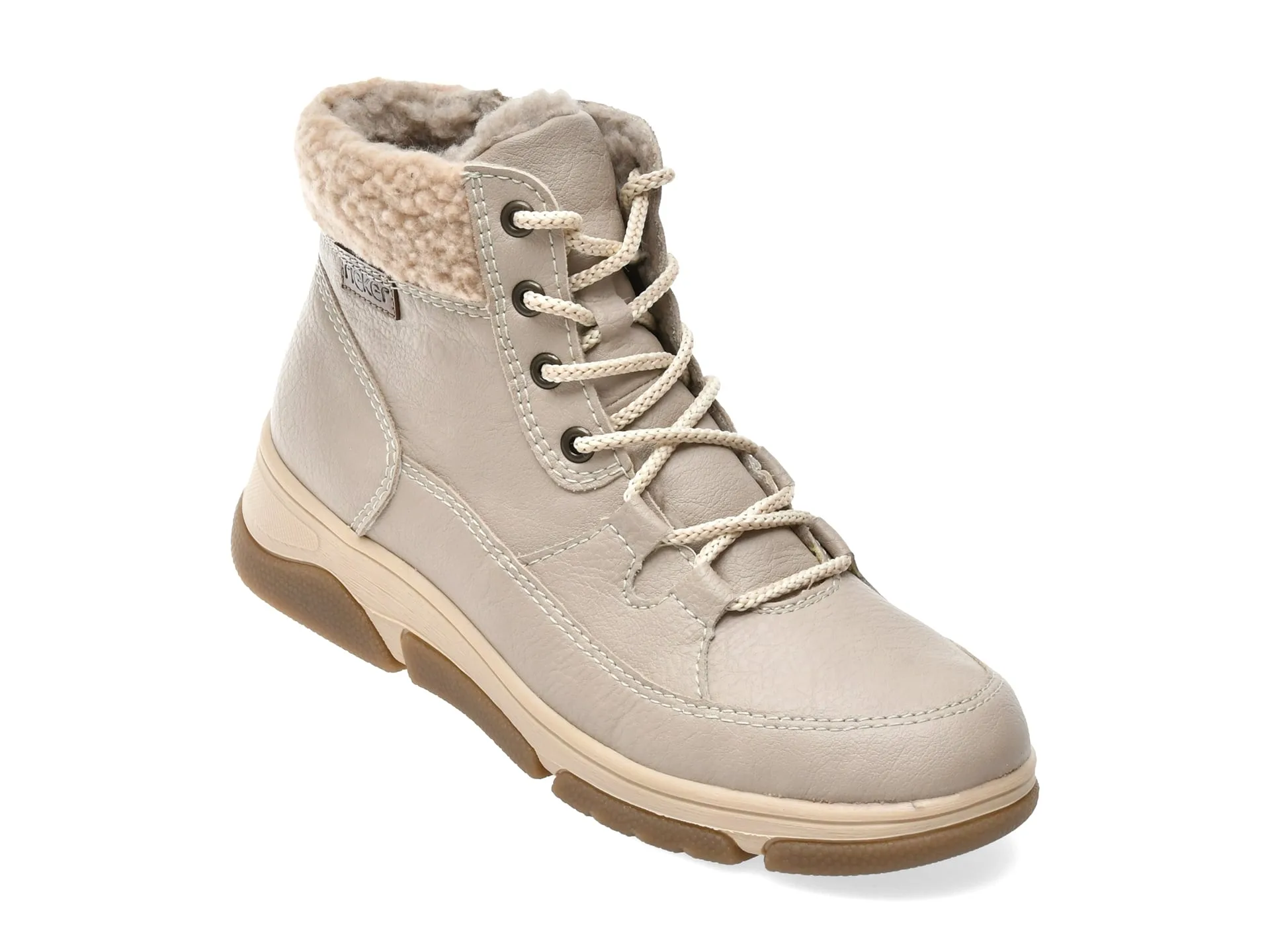 Ghete RIEKER gri, L5603, din piele ecologica 1 Ghete RIEKER gri