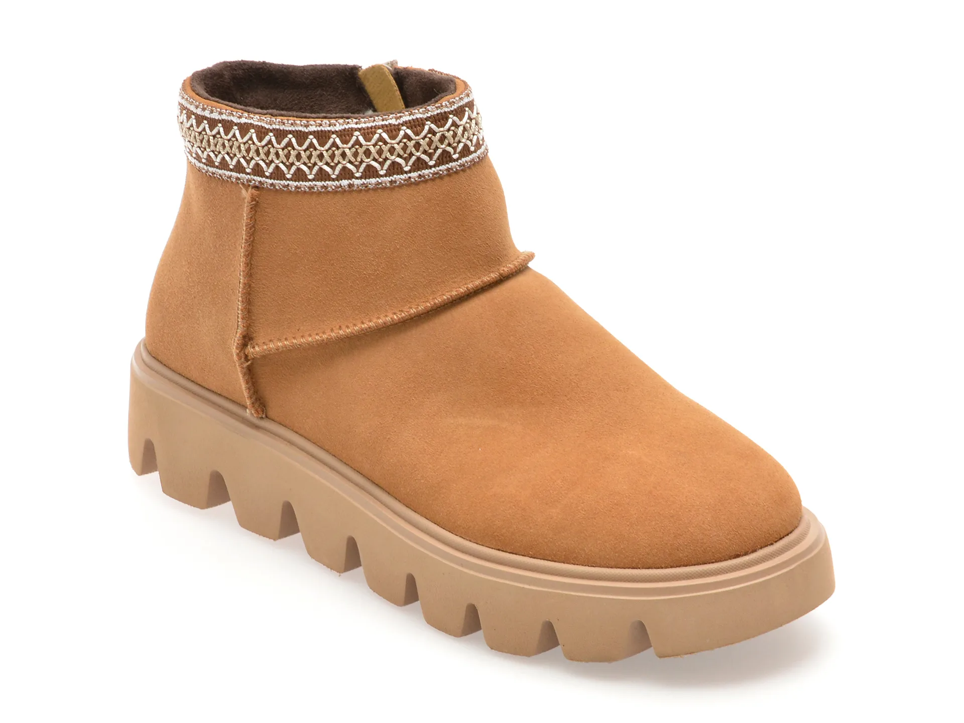 Ghete RIEKER maro, W2074, din piele intoarsa 1 Ghete RIEKER maro