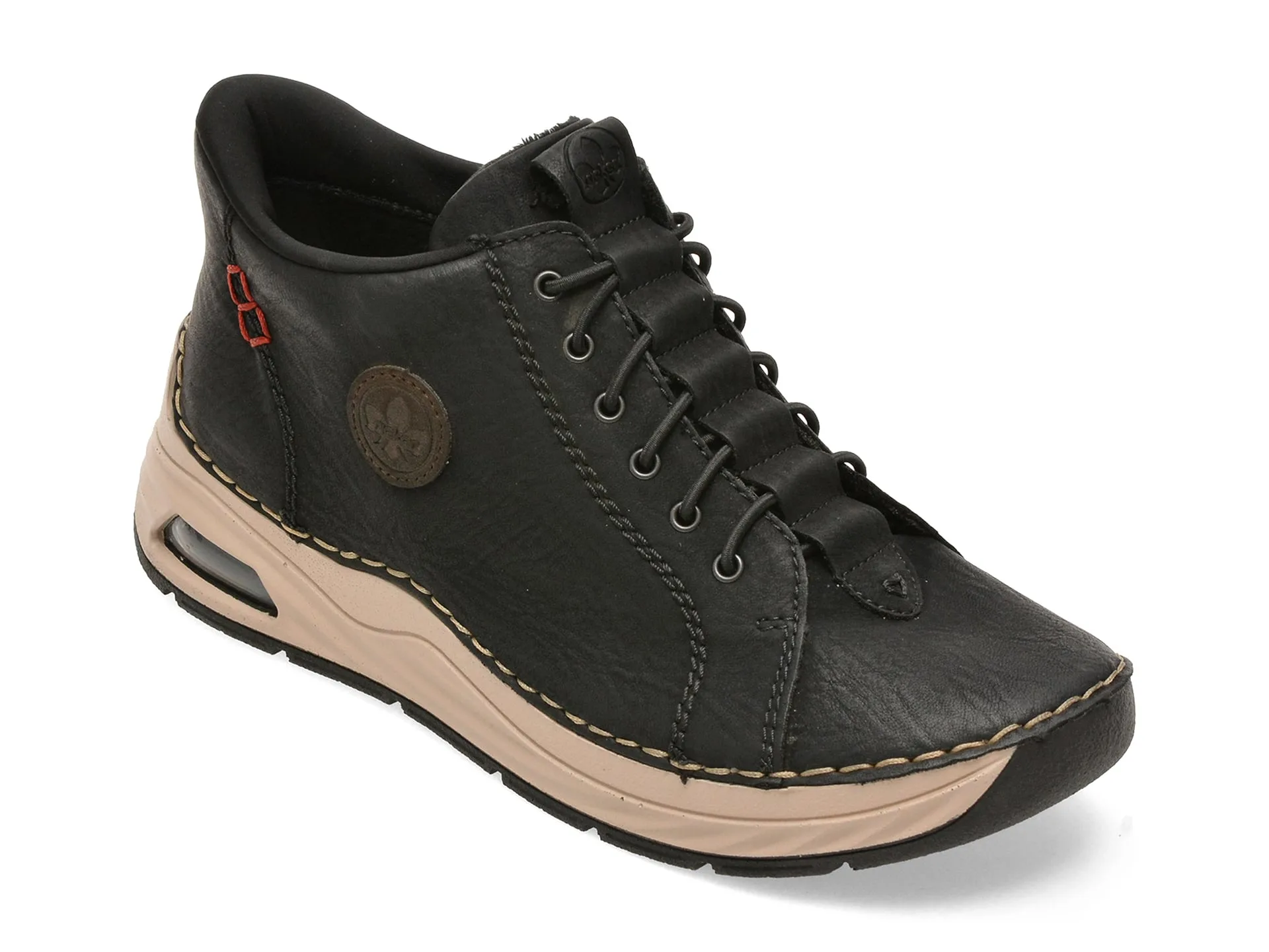 Ghete RIEKER negre, 44550, din piele ecologica 1 Ghete RIEKER negre