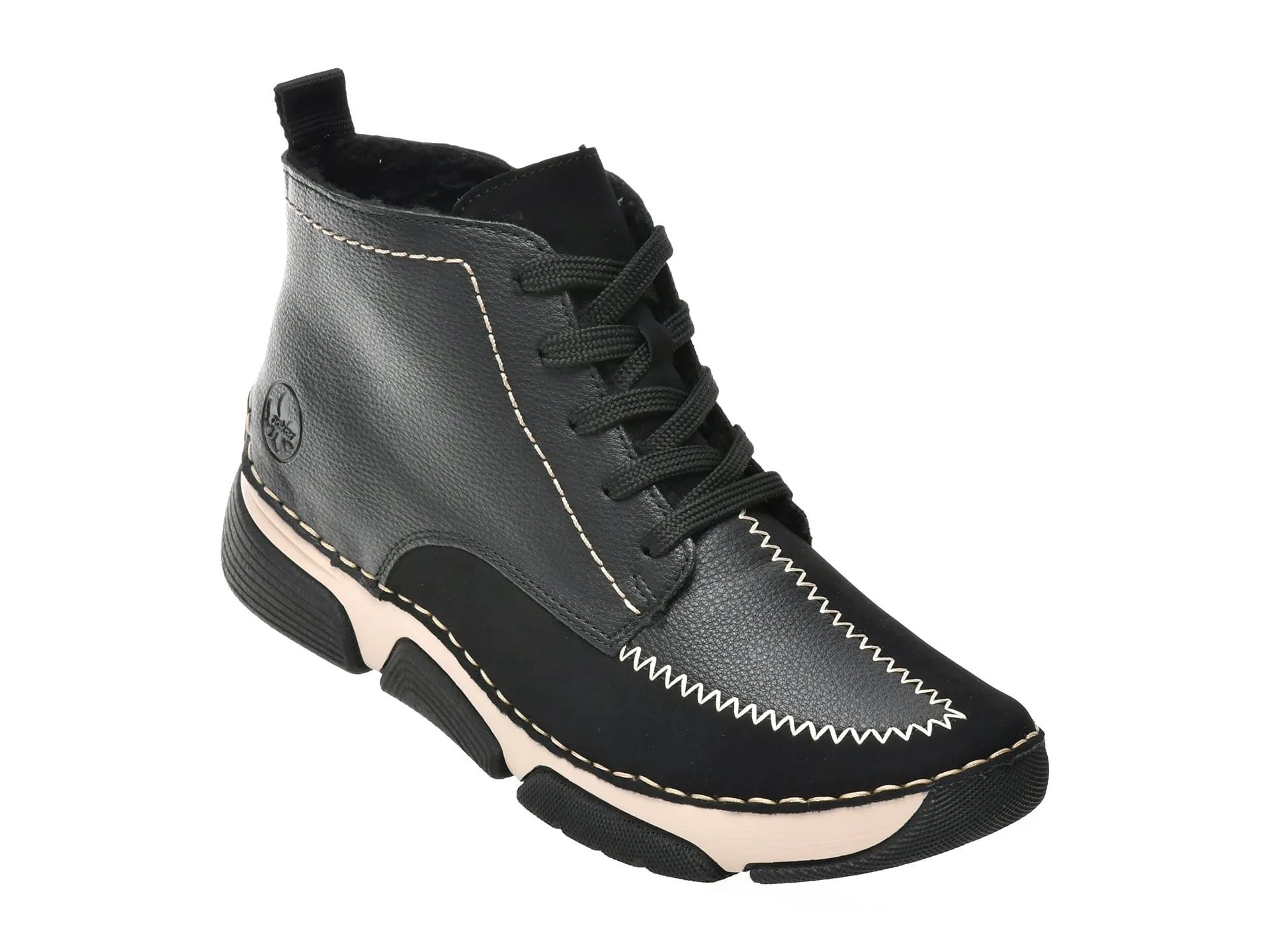 Ghete RIEKER negre, 45908, din piele ecologica 1 Ghete RIEKER negre
