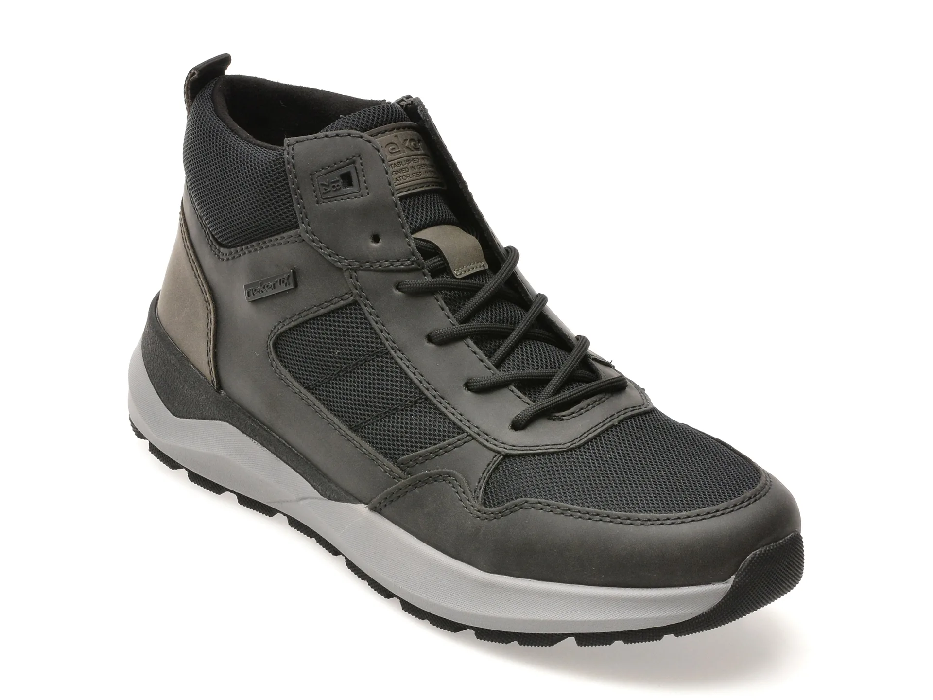 Ghete RIEKER negre, 6020, din material textil 1 Ghete RIEKER negre