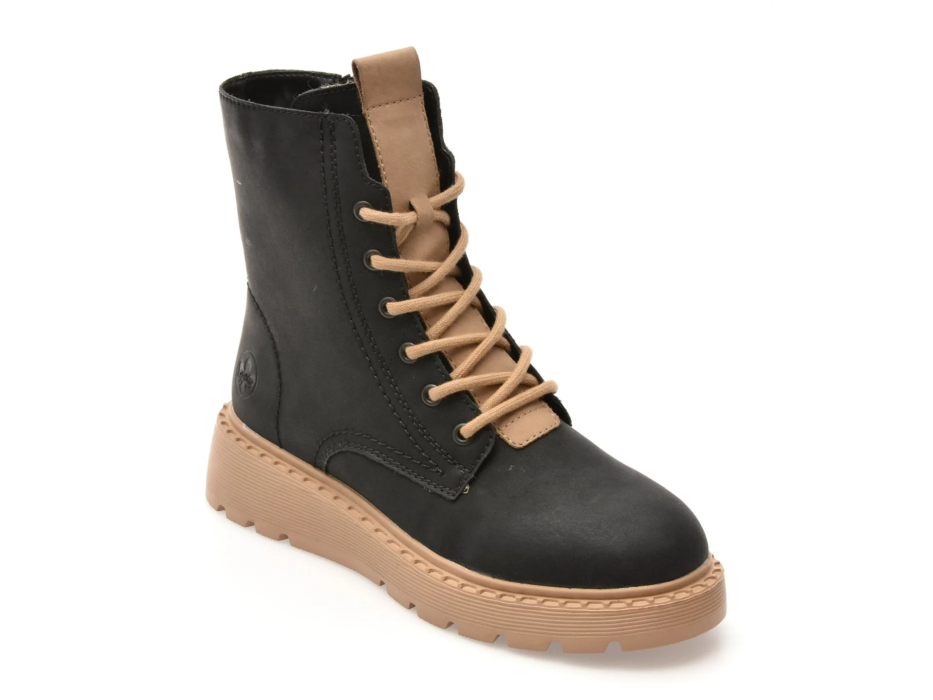 Ghete RIEKER negre, 70404, din piele naturala 1 Ghete RIEKER negre