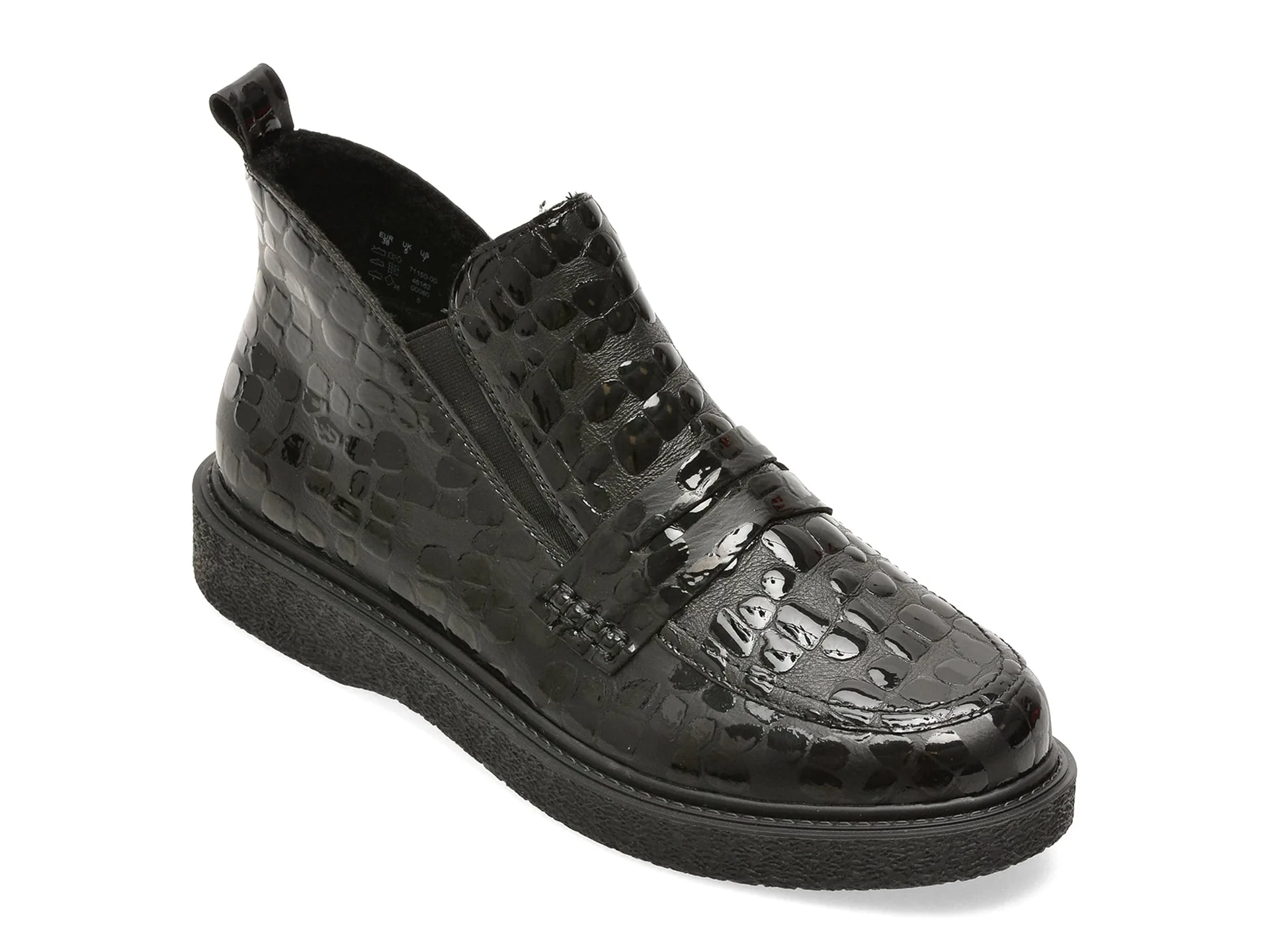 Ghete RIEKER negre, 71150, din piele ecologica 1 Ghete RIEKER negre
