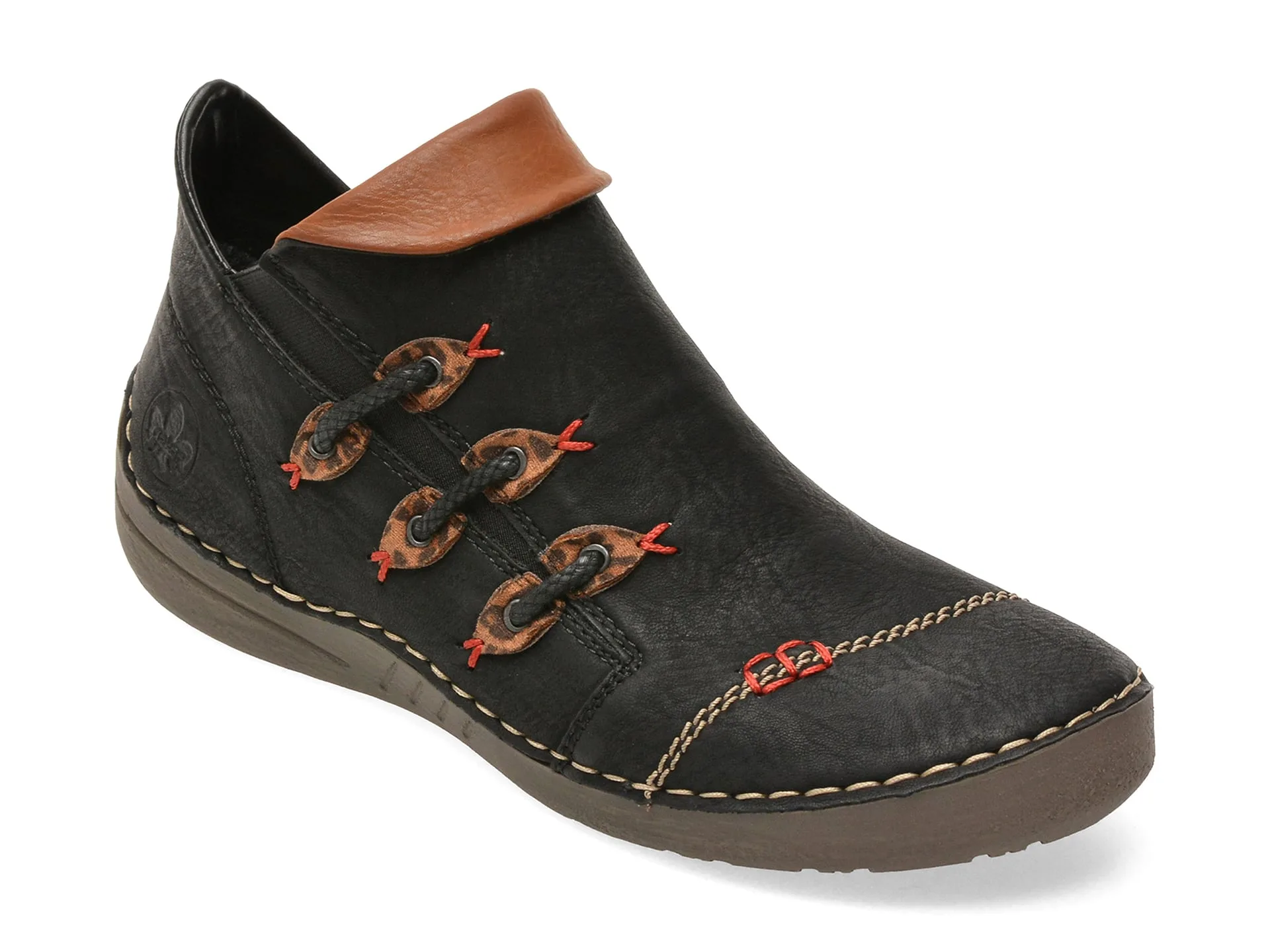 Ghete RIEKER negre, 72581, din piele ecologica 1 Ghete RIEKER negre