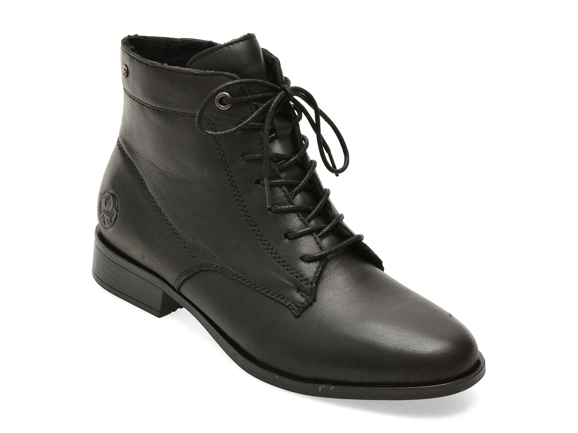 Ghete RIEKER negre, 77030, din piele naturala 1 Ghete RIEKER negre