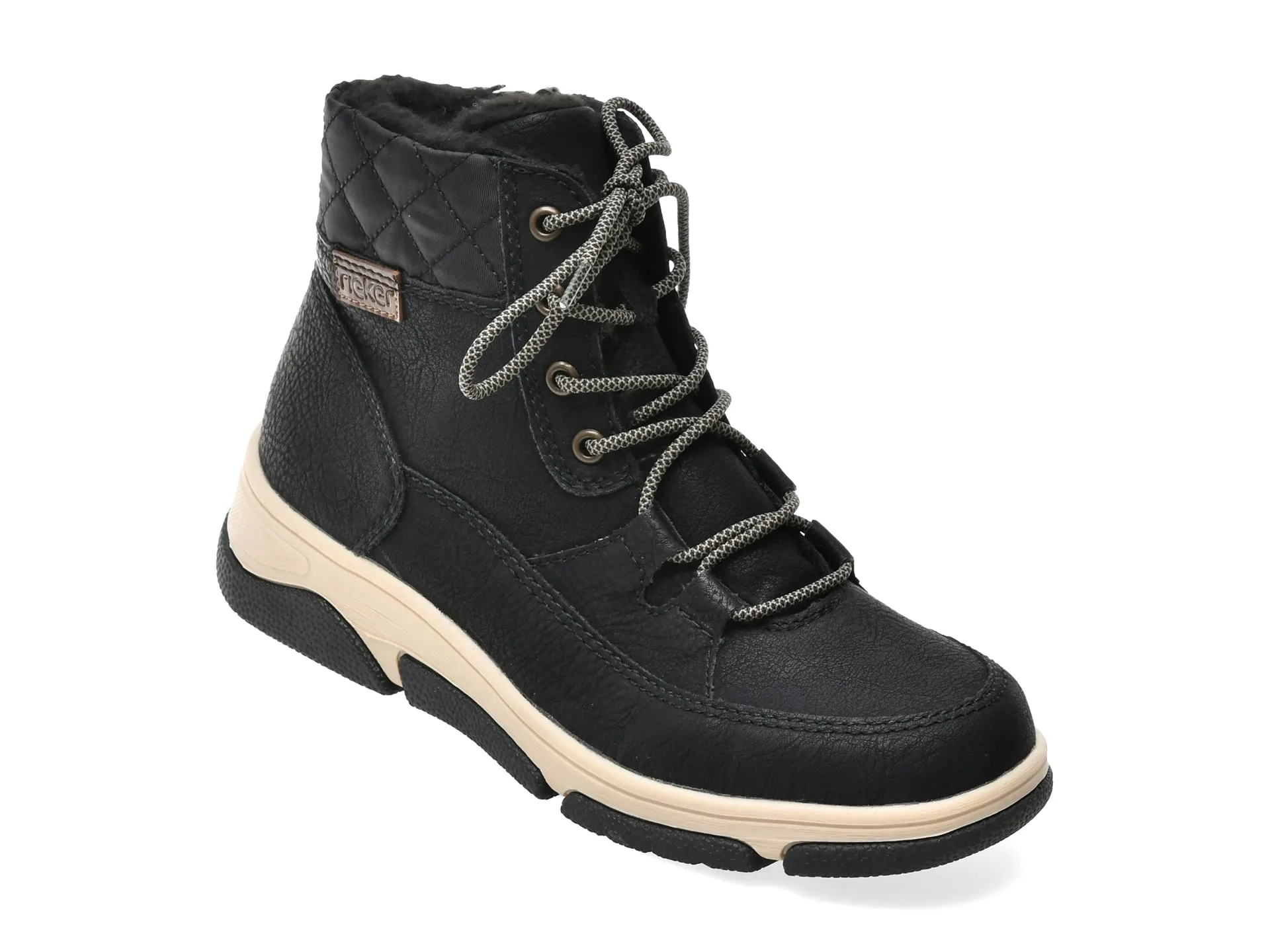Ghete RIEKER negre, L5603, din piele ecologica 1 Ghete RIEKER negre