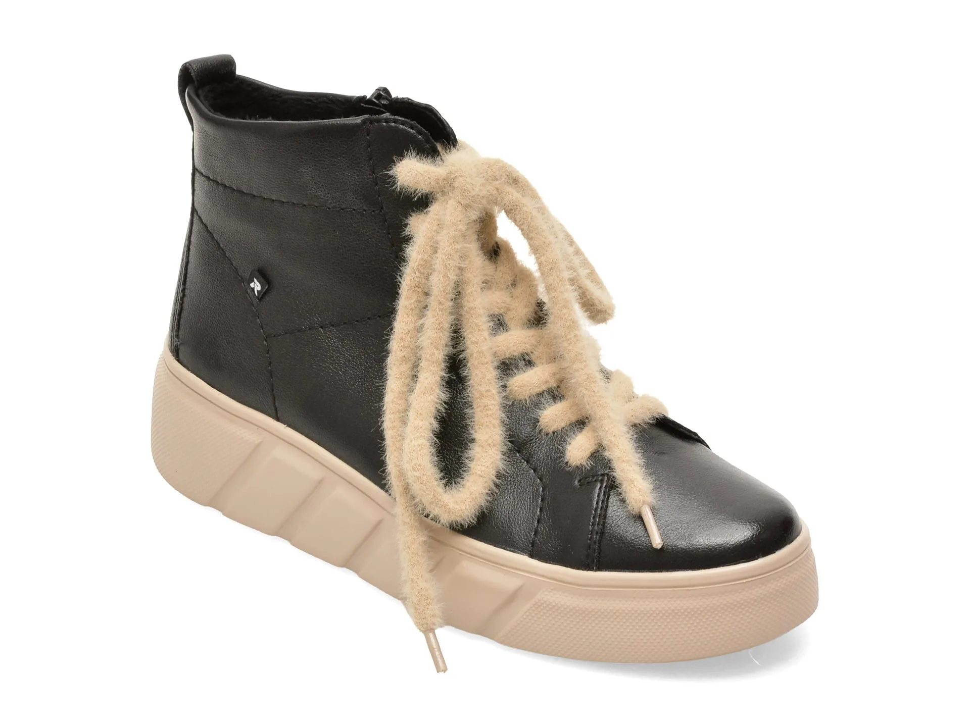 Ghete RIEKER negre, W2661, din piele naturala 1 Ghete RIEKER negre