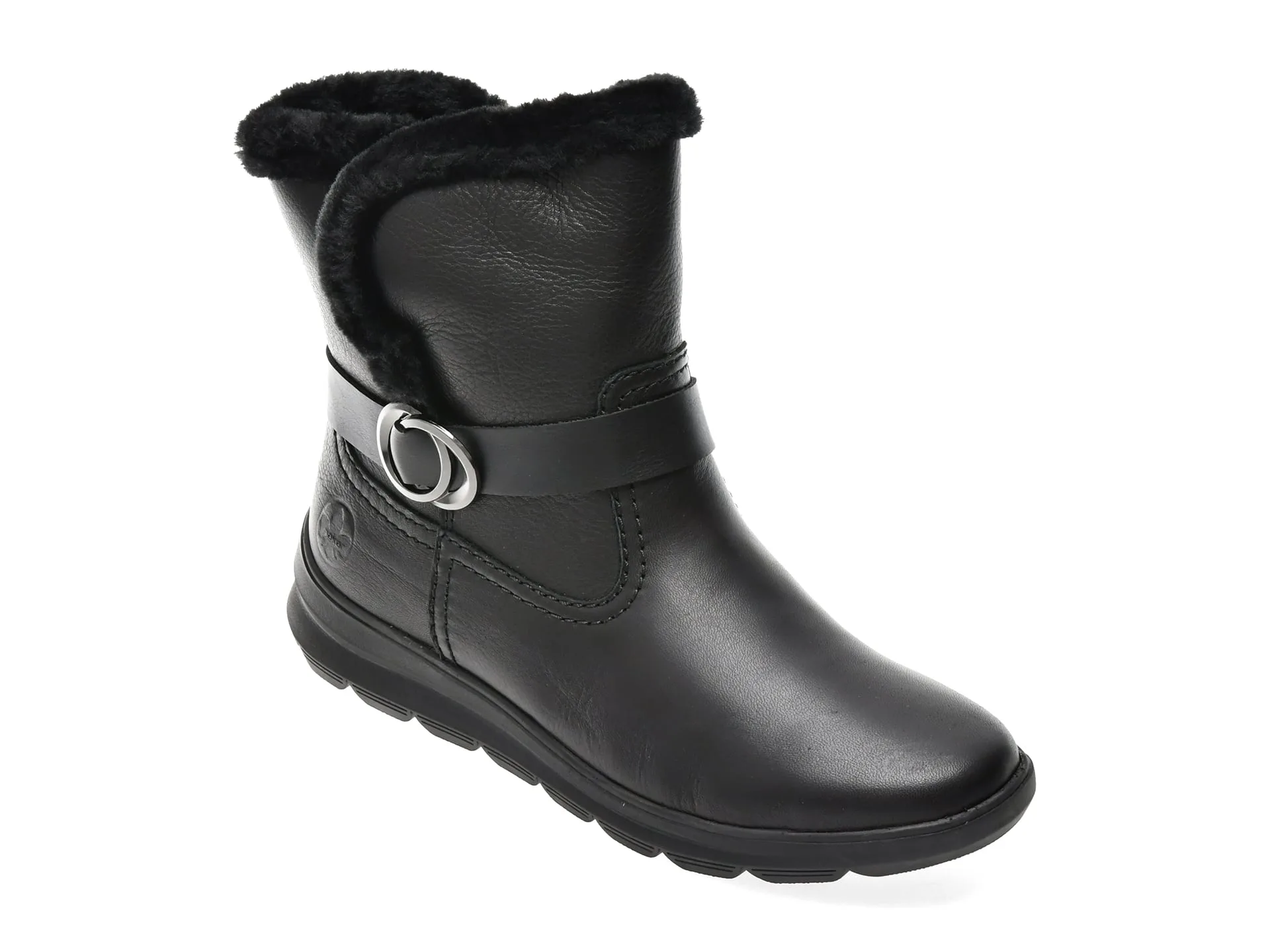 Ghete RIEKER negre, Z0081, din piele naturala 1 Ghete RIEKER negre