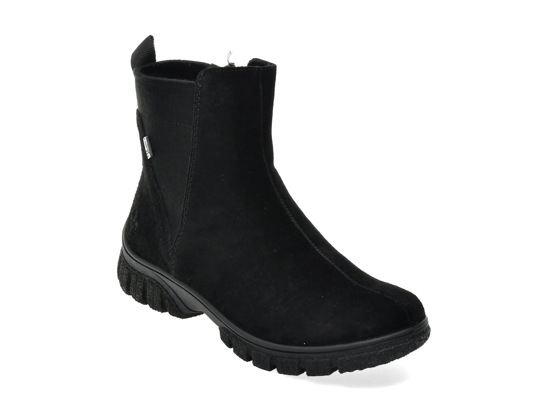 Ghete RIEKER negre, Z7269, din piele intoarsa 1 Ghete RIEKER negre