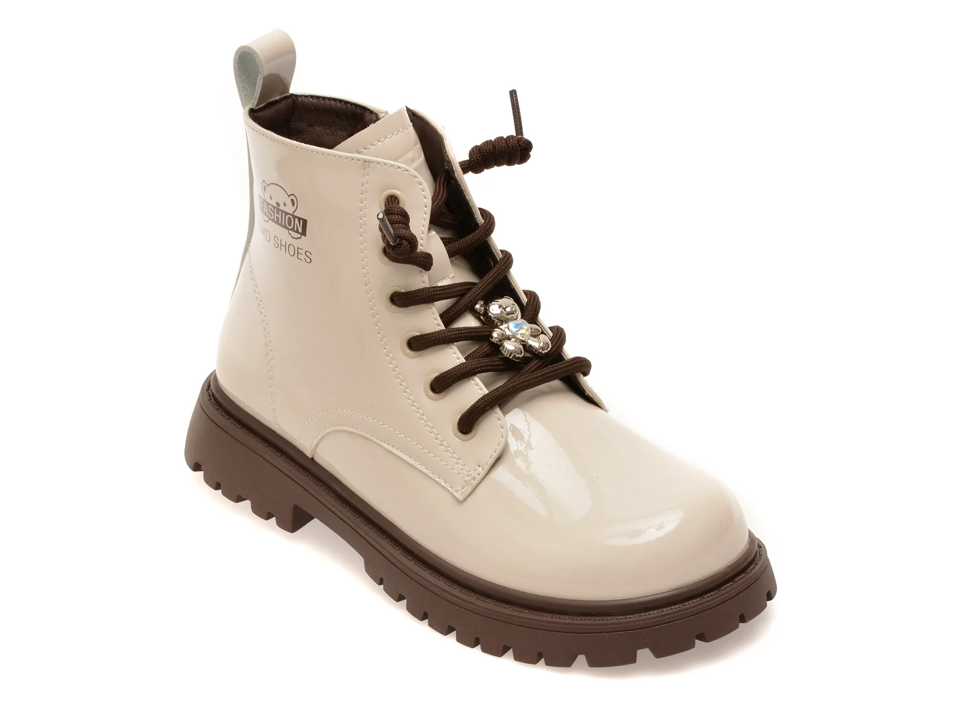 Ghete SELECTION KIDS bej, 30050, din piele naturala lacuita 1 Ghete SELECTION KIDS bej