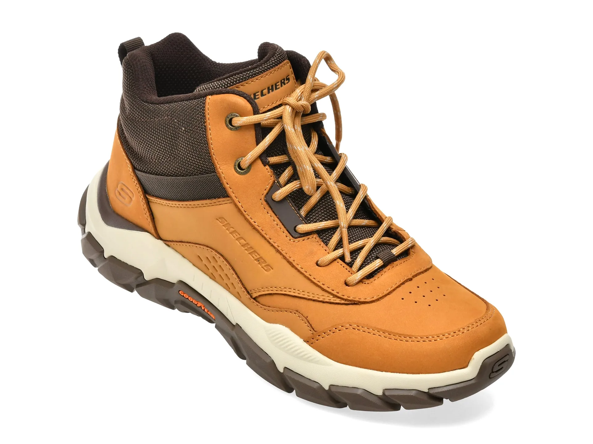 Ghete SKECHERS maro, 205587, din piele naturala si material textil 1 Ghete SKECHERS maro