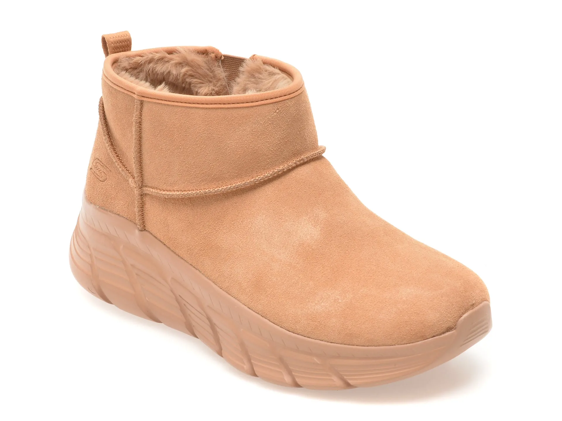 Ghete SKECHERS maro, BOBS B FLEX HI, din piele intoarsa 1 Ghete SKECHERS maro