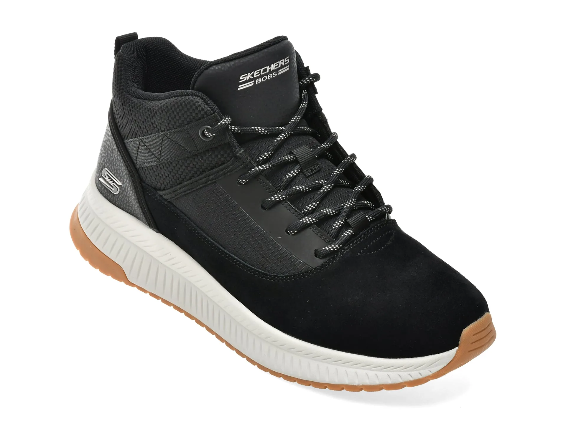 Ghete SKECHERS negre, 118414, din material textil si piele naturala 1 Ghete SKECHERS negre
