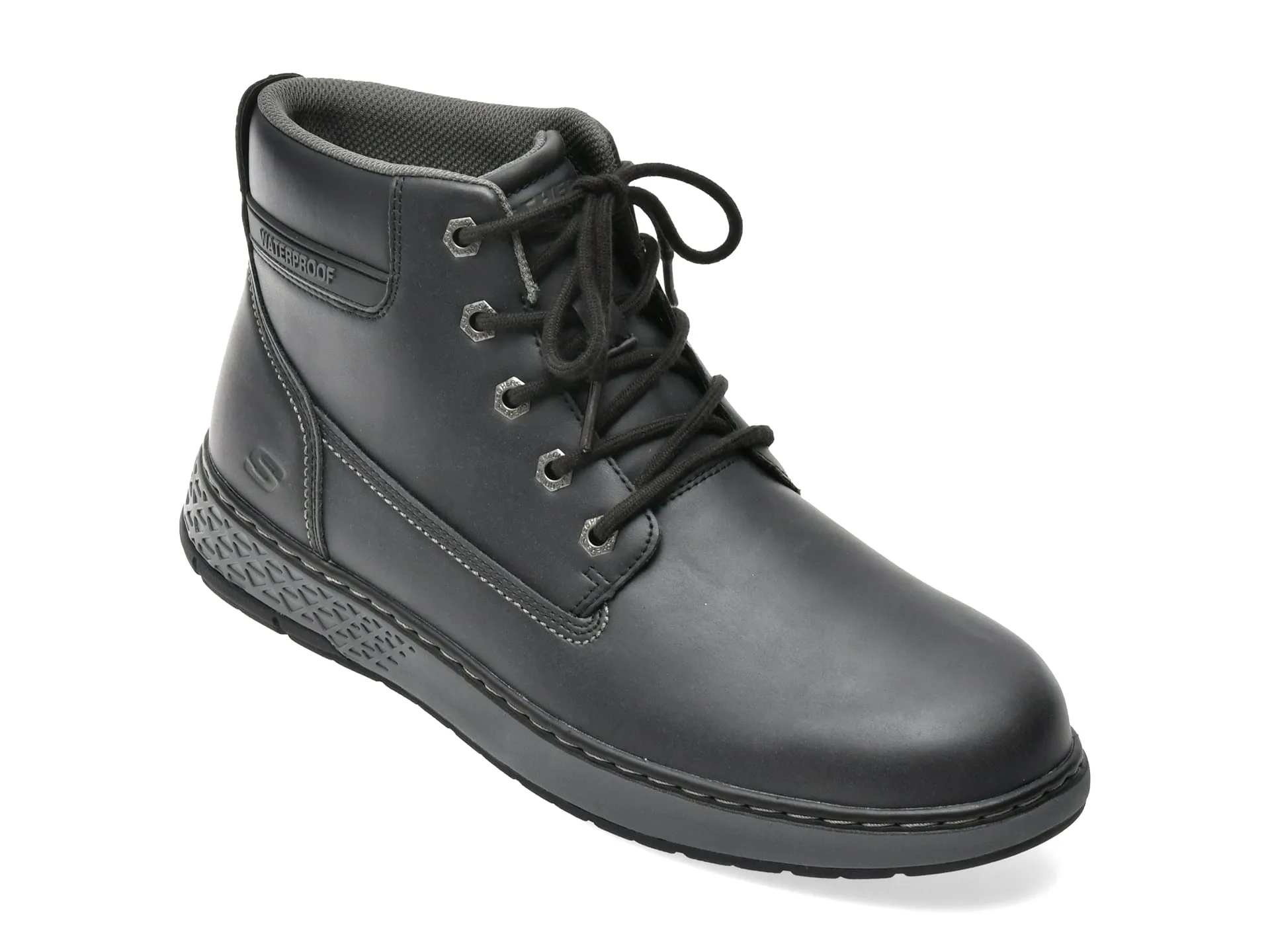 Ghete SKECHERS negre, 205235, din piele ecologica 1 Ghete SKECHERS negre