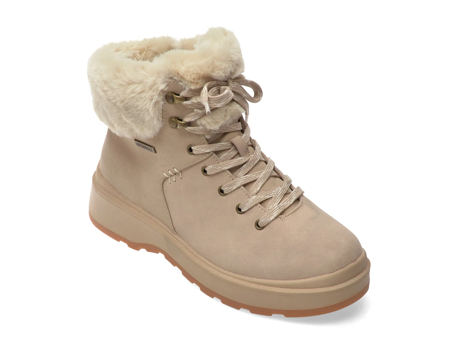 Ghete SKECHERS nude, 168087, din piele ecologica 1 Ghete SKECHERS nude