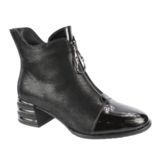 Ghete 453 Ghete casual - dama - JI30012C negru - piele nabuc - cu toc