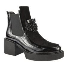 Ghete 439 Ghete casual - dama - QV00043 negru - piele lacuita - cu toc