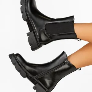 Ghete chelsea dama Adelsa negre