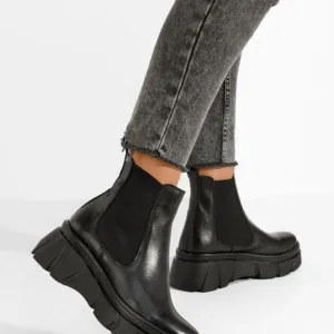 Ghete chelsea dama Avelyn negre