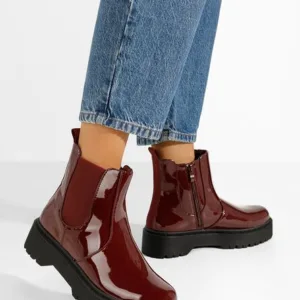 Ghete chelsea dama Ginger rosii