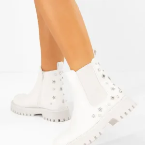 Ghete chelsea dama Marinelia albe