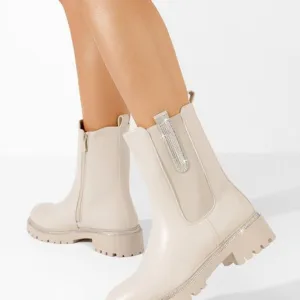 Ghete chelsea dama Nellie bej