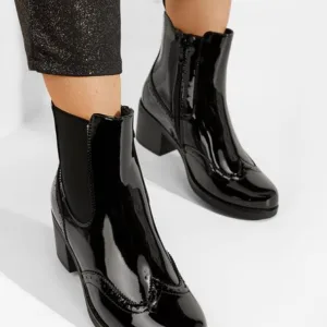 Ghete chelsea dama Nikora negre