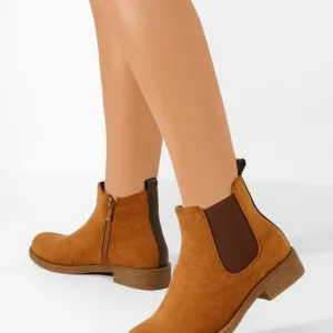 Ghete chelsea dama Relania camel