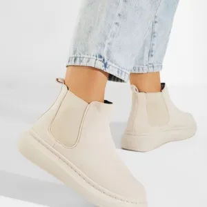 Ghete chelsea dama bej Alenna