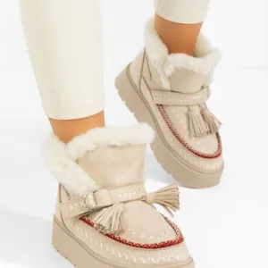 Ghete cu platformă Aliosa bej