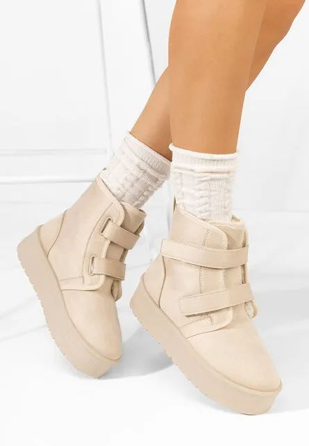 Ghete cu platformă Dagmar bej 1 Ghete cu platformă Dagmar bej