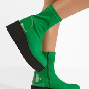 Ghete cu platformă Hannah verzi