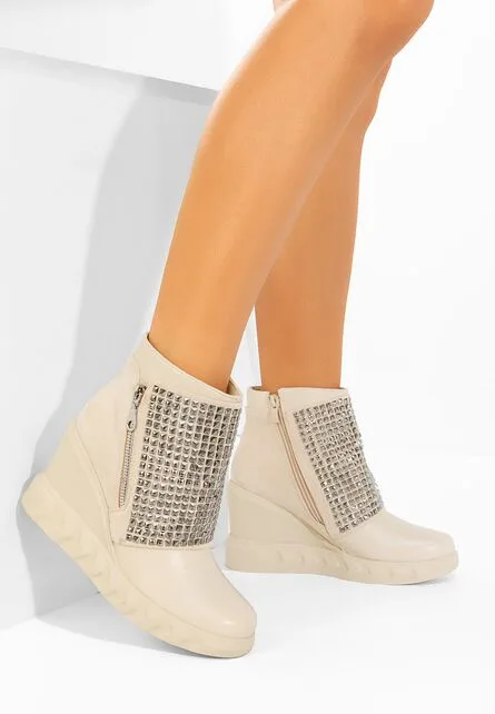 Ghete cu platforma Ismelora bej 1 Ghete cu platforma Ismelora bej