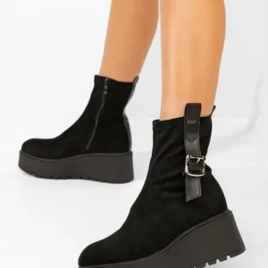 Ghete cu platformă Jeanina negre