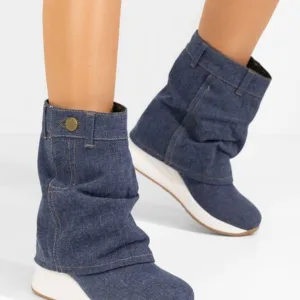 Ghete cu platforma Leanne denim