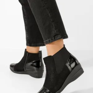 Ghete cu platforma negre Aversa