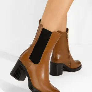 Ghete cu toc Catrina camel