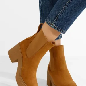 Ghete cu toc Isavella camel