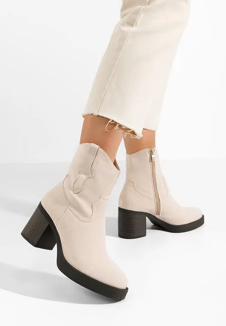 Ghete cu toc Jordyna bej 1 Ghete cu toc Jordyna bej