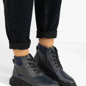 Ghete dama piele Aiqua navy