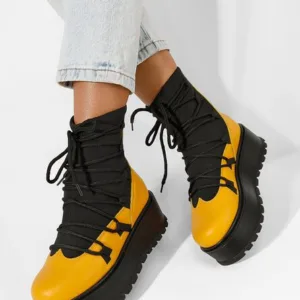 Ghete dama piele Amelia galbene