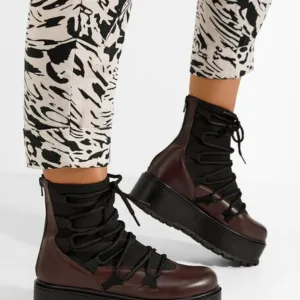 Ghete dama piele Amelia maro