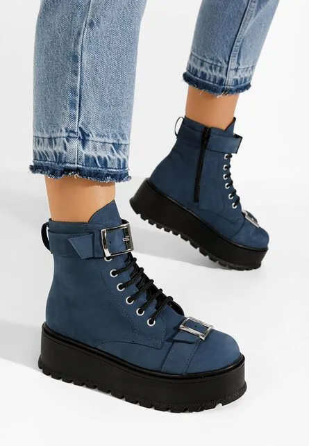 Ghete dama piele Astrid V2 albastre 1 Ghete dama piele Astrid V2 albastre