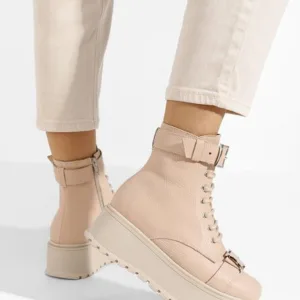 Ghete dama piele Astrid roz