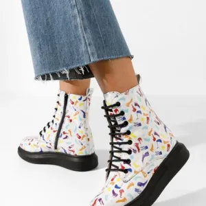 Ghete dama piele Cabera albe