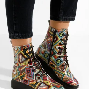 Ghete dama piele Cabera multicolore