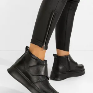 Ghete dama piele Jerrica negre