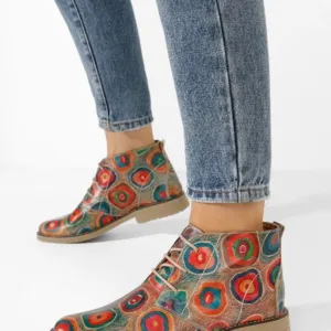 Ghete dama piele Kalisa V14 multicolore