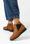 Ghete dama piele Kiesa camel
